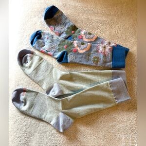 Women, Bombas Socks, 7” Above Ankle, Fits 9-11, Med. & Lt. Blue, New